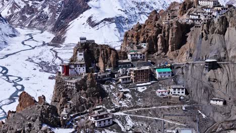 himalayan monastery in winter