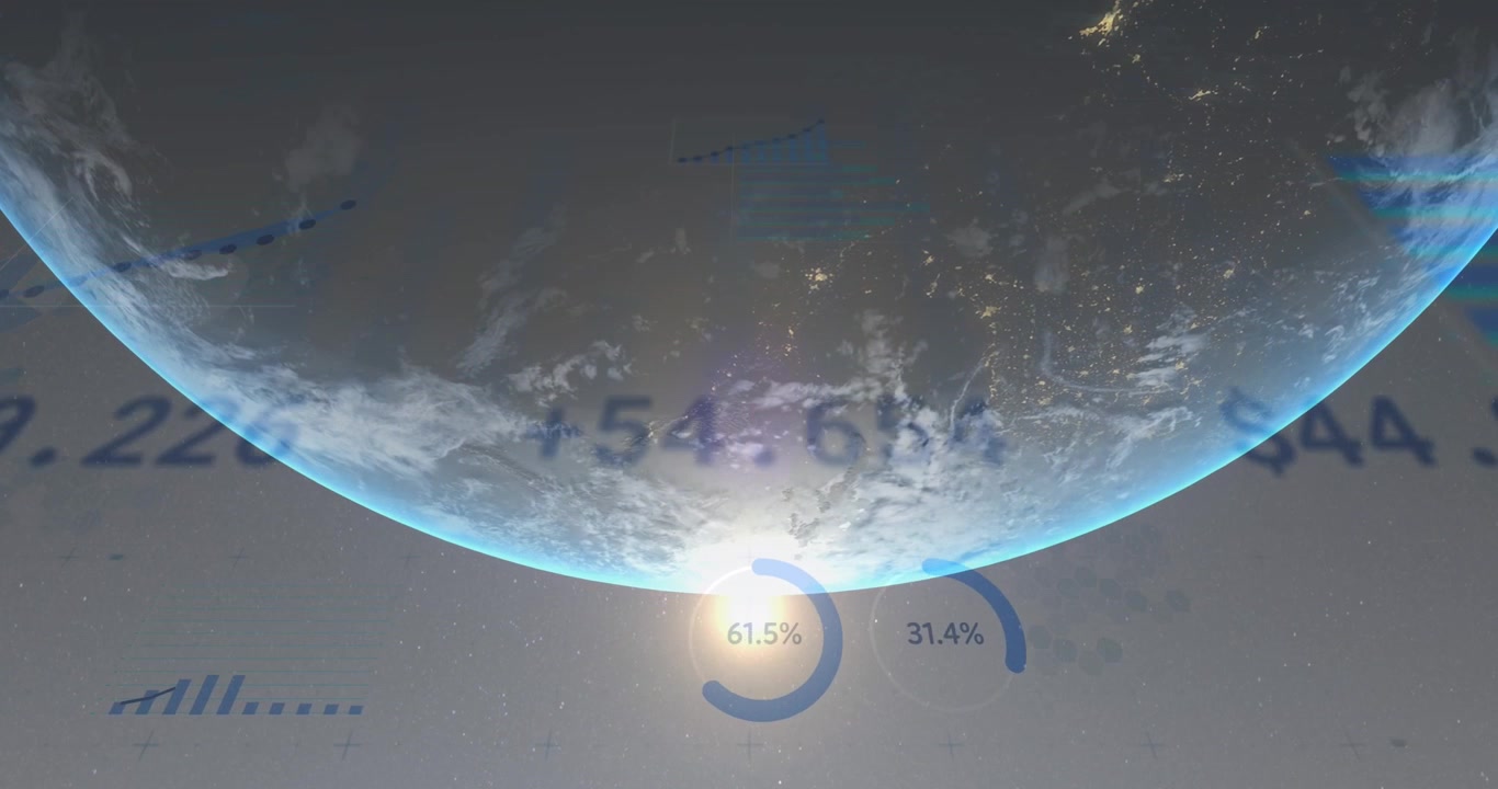 Animation of data processing over globe