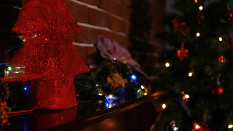 view of christmas decorations and lighten garland