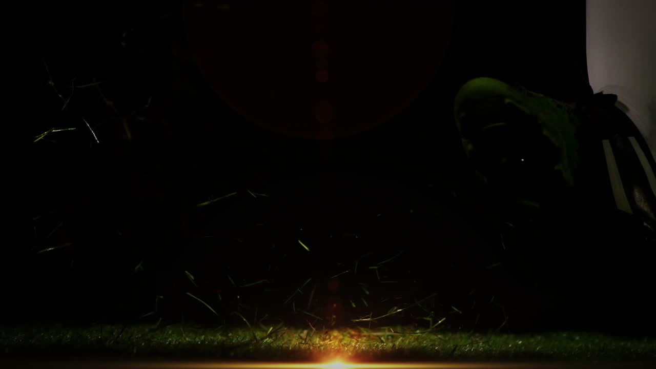 Player kicking usa rugby ball