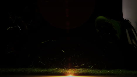 Player kicking usa rugby ball