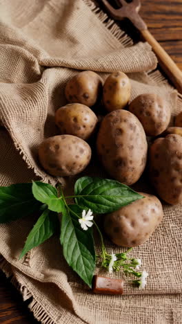 potatoes on burlap