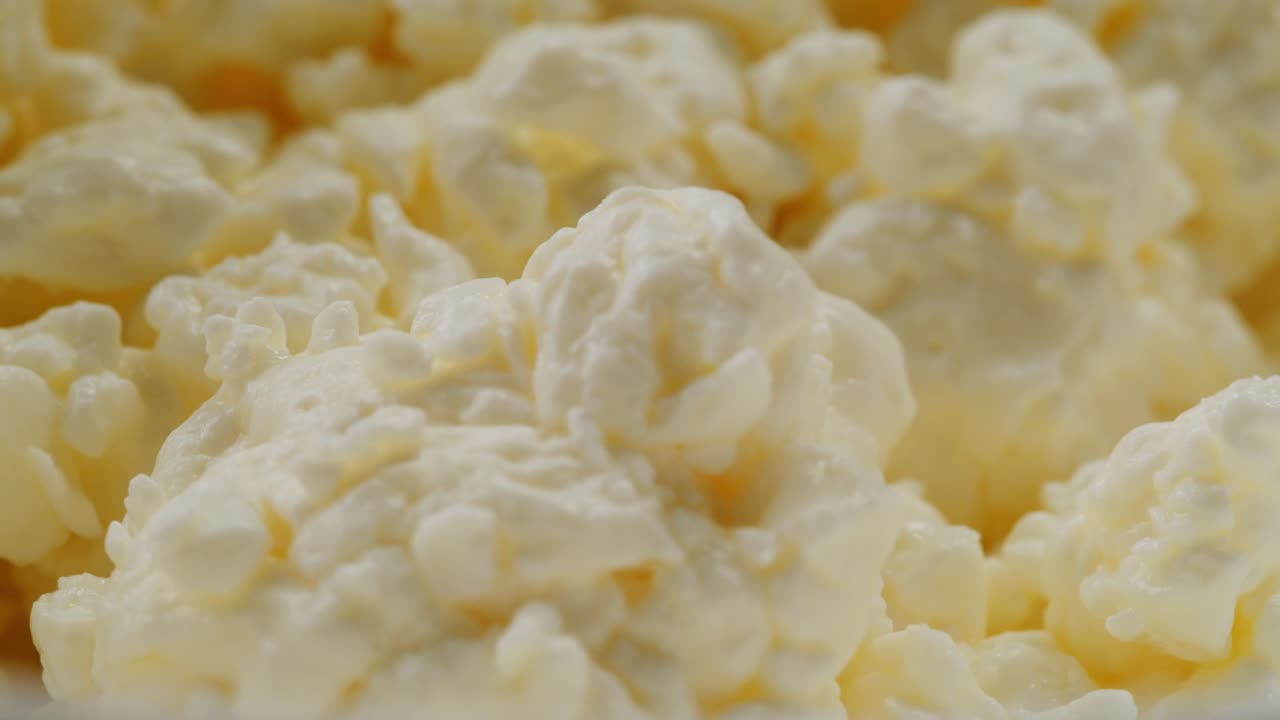 primer plano del queso cottage