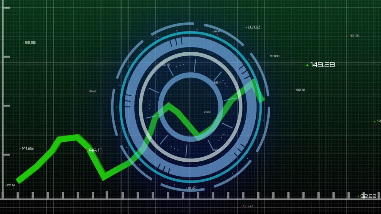 범위 스캐닝과 재무 데이터 처리의 애니메이션