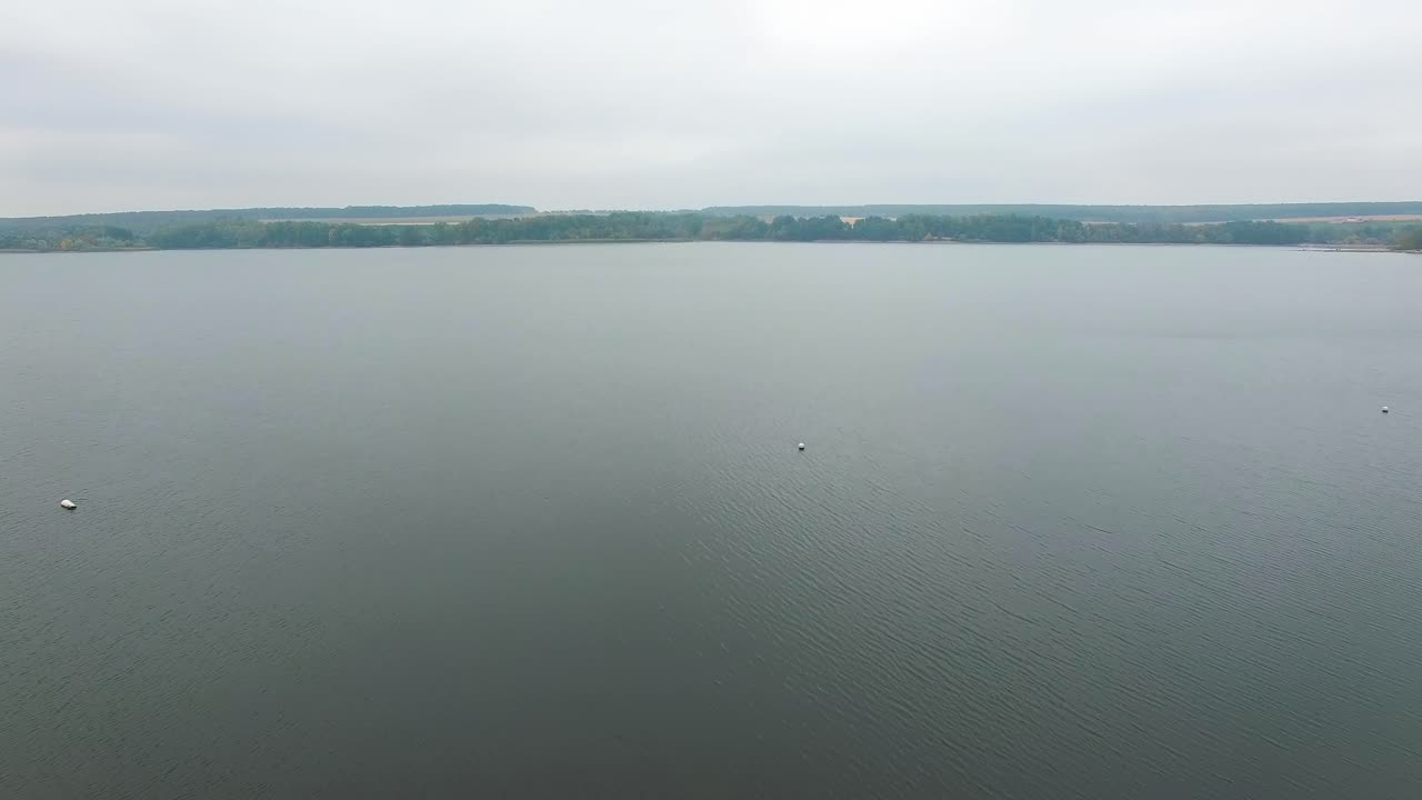 Aerial view of river. Aerial view of small river and green land