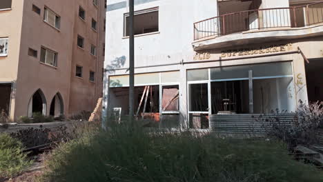 abandoned buildings in varosha, a deserted city district, captured under bright sunlight