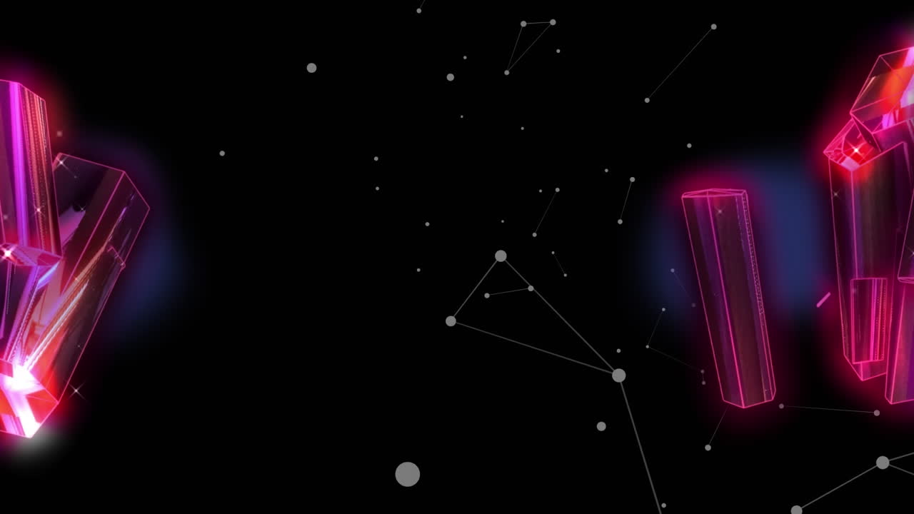 animación de la red de conexiones sobre fondo azul