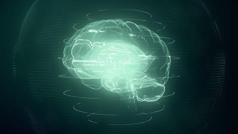 el cerebro digital azul futurista es un bucle sin costuras. las neuronas se disparan en la resonancia magnética.
