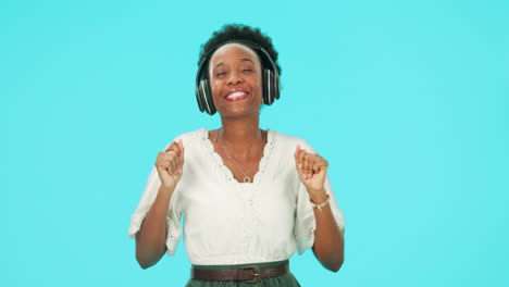 Music,-dancing-and-black-woman-with-headphones