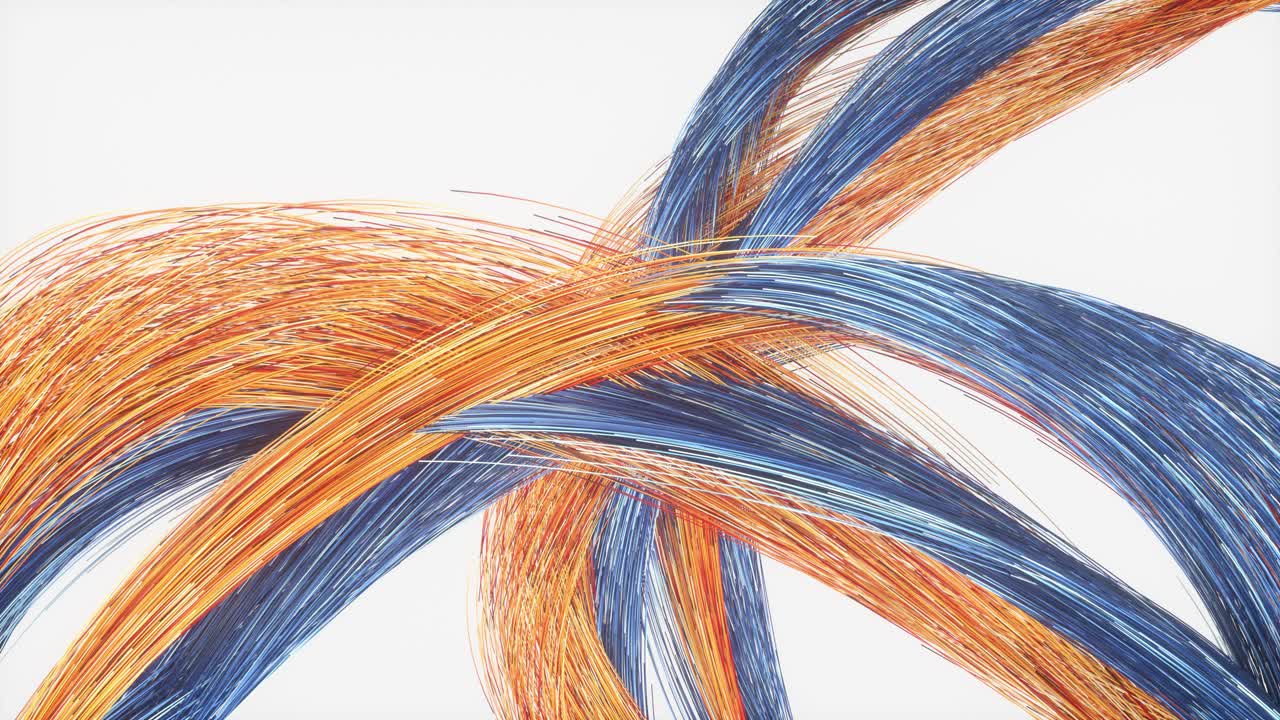 líneas de color fluidas, líneas cruzadas, renderización 3d.