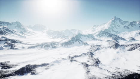 stunning aerial view of snow-covered mountains