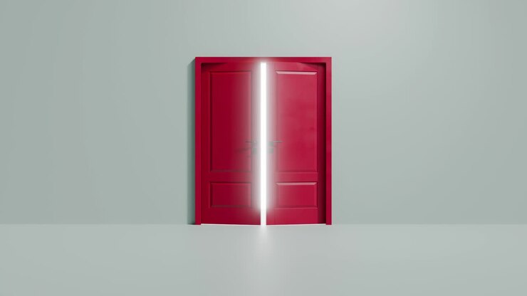 Red Doors Opening to Light