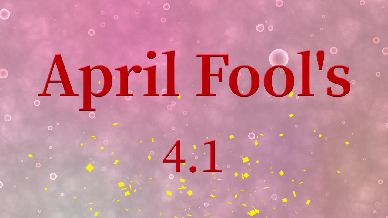 4월의 어리석은 영어 메시지 텍스트 애니메이션 모션 그래픽