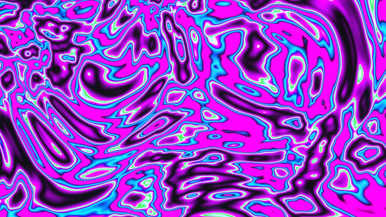 Distorted psychedelic neon waves background loop