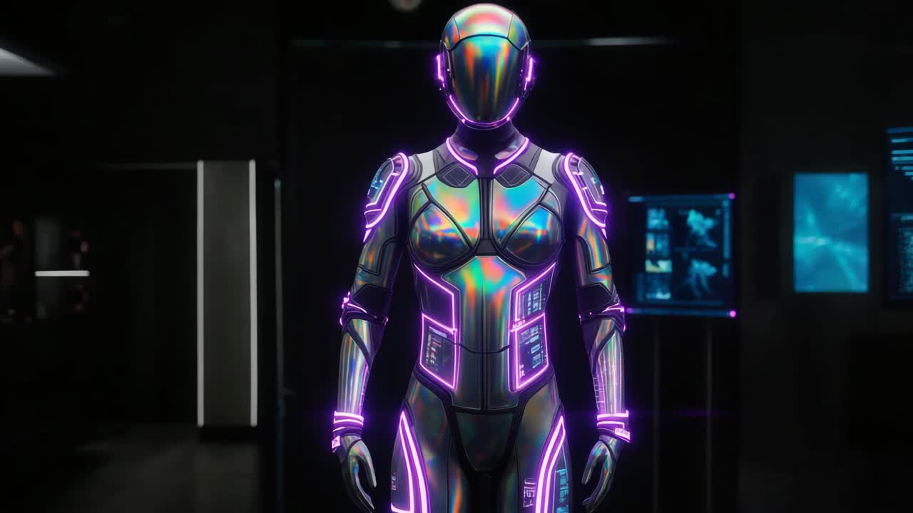 armadura de robot femenina futurista