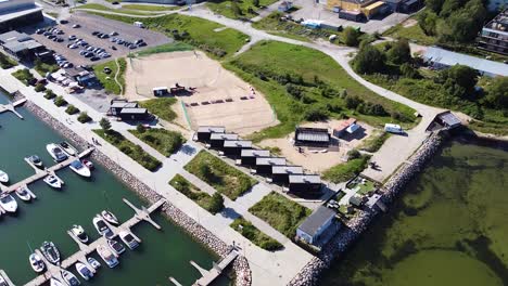 yachts and living hotel homes in haven kakumae, tallinn, aerial view