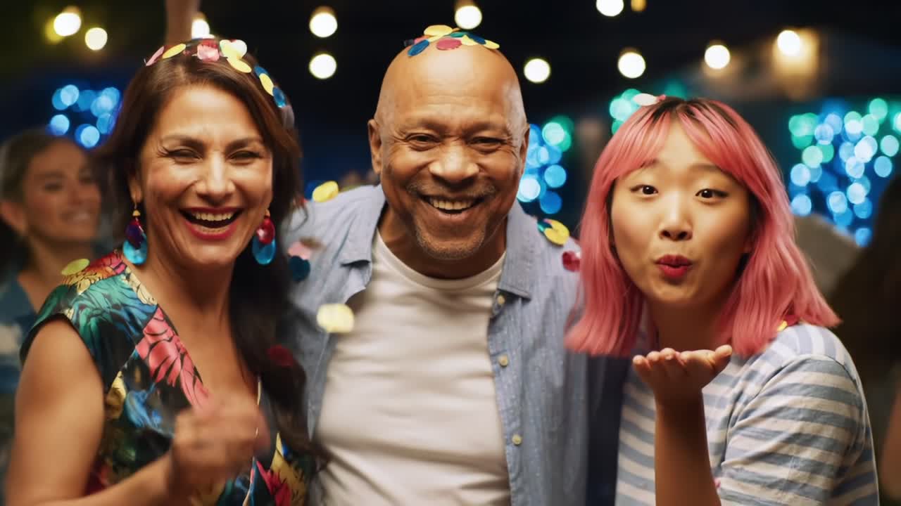 Celebration With Friends at a Lively Outdoor Event in the Summer Evening