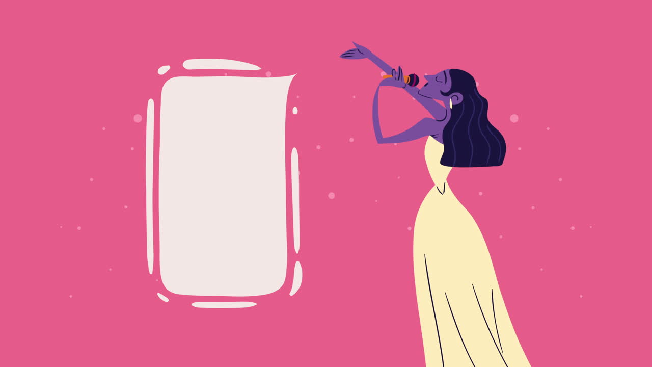 음악 축제 여성 노래 애니메이션