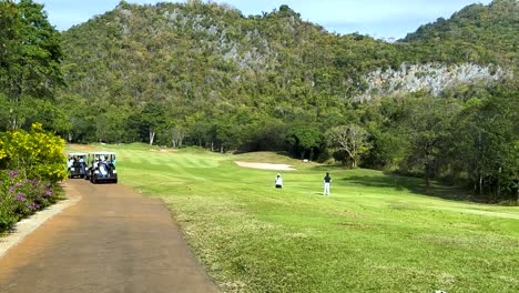 golfers enjoying a sunny day on the course