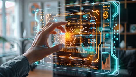 futuristic touchscreen interface