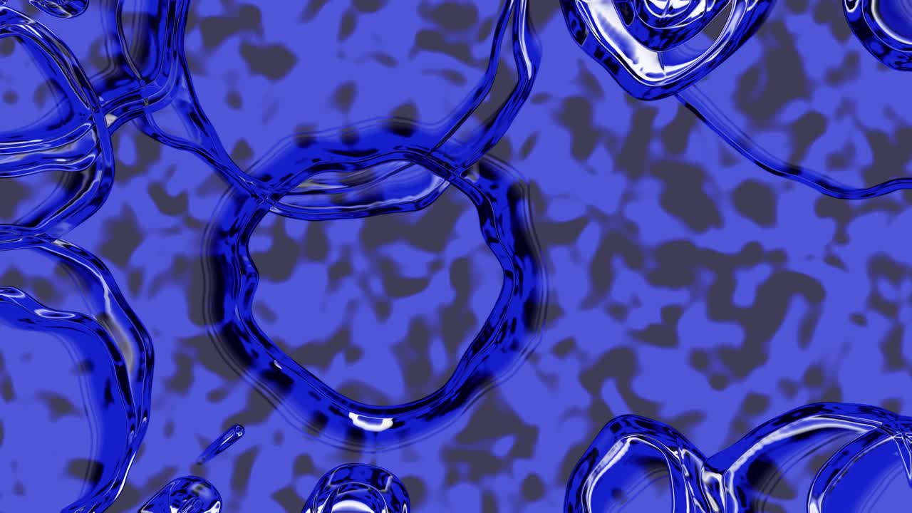 Sfondo con forme liquide blu astratte che si trasformano in un loop continuo.