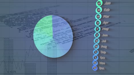 animación del procesamiento de datos financieros sobre un fondo blanco