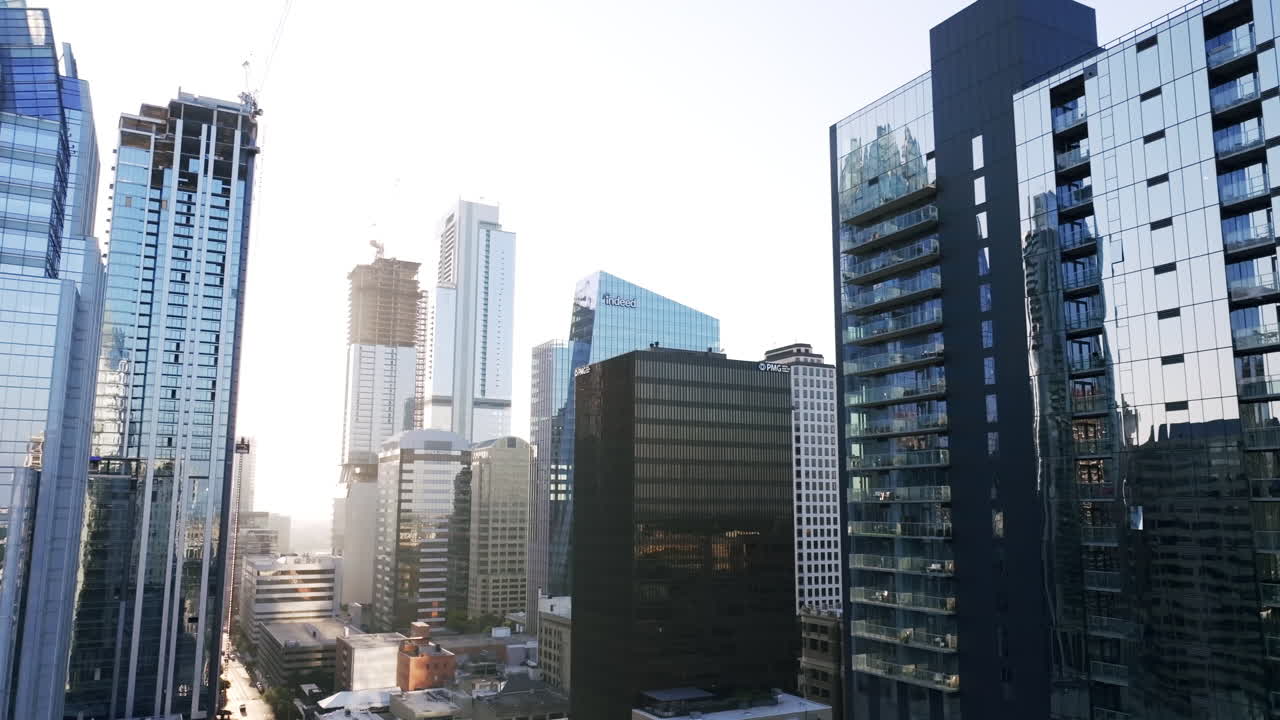 Modern City Skyline with Skyscrapers and Construction