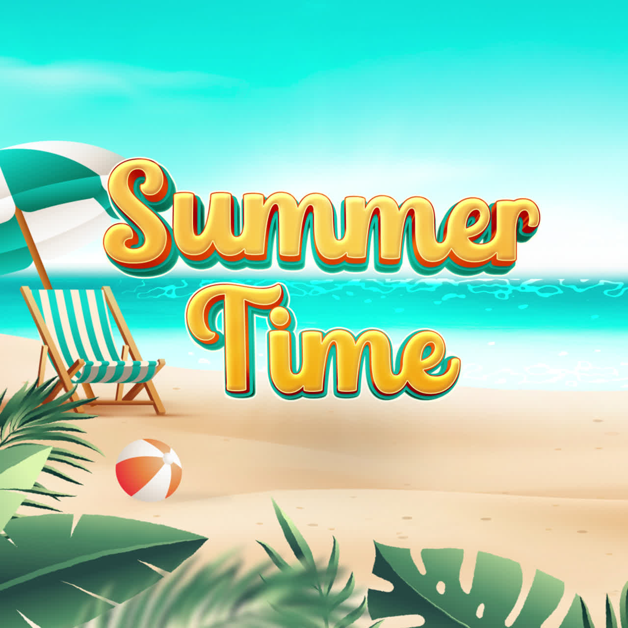 여름 해변 장면