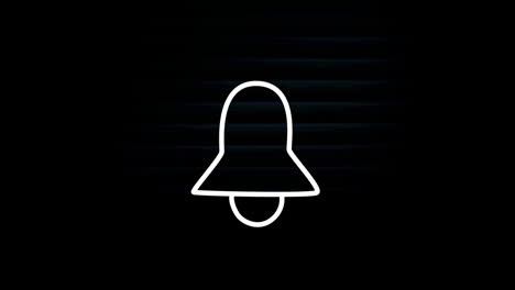 animation of neon bell icon over textured background