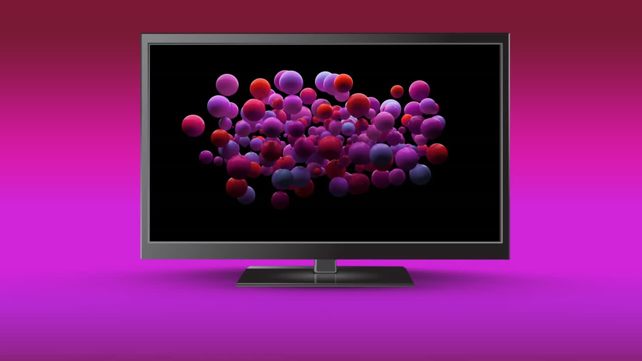 Televisione su sfondo colorato