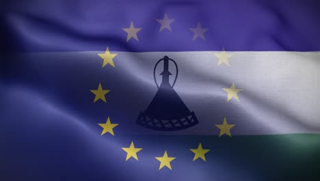 eu lesotho flag loop background 4k