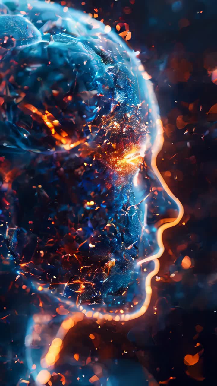 Intelligent AI learning system. Smart cybernetic brain