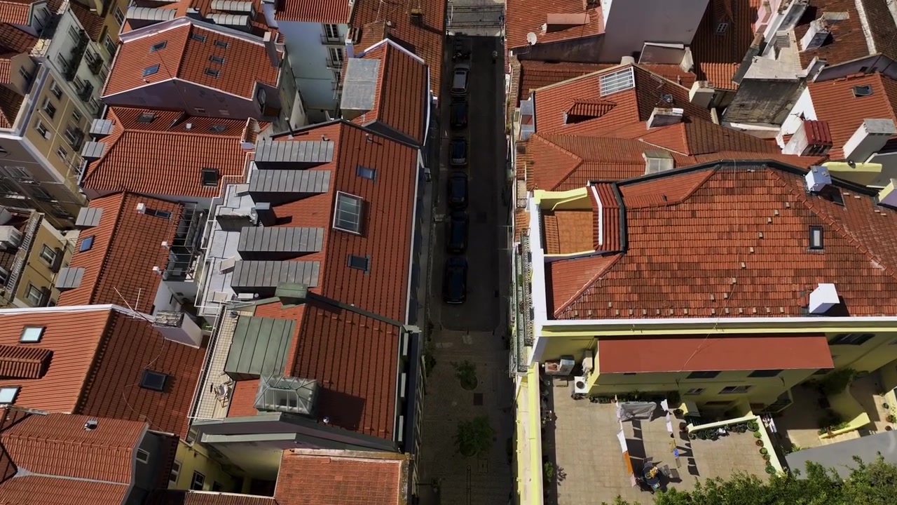 Riprese con drone dei tetti di Lisbona