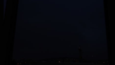 summer thunder storm in zurich at night