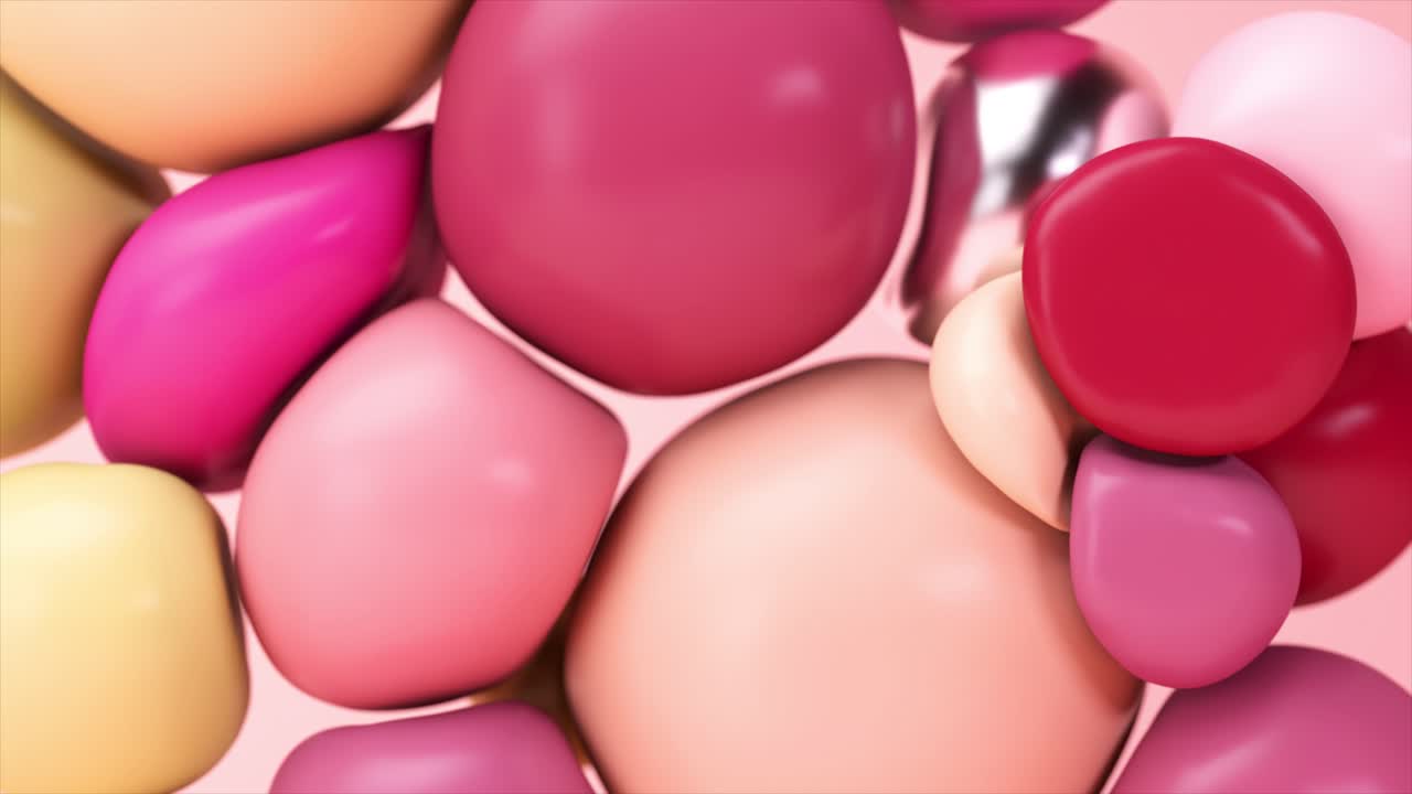 Abstract Pink and Yellow 3D Shapes