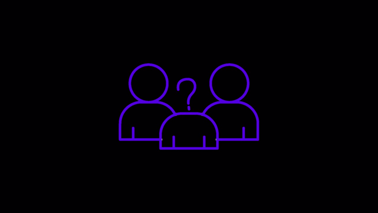 Animated Icons of People with a Question Mark for Identity