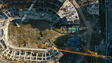 aerial view of stadium under construction