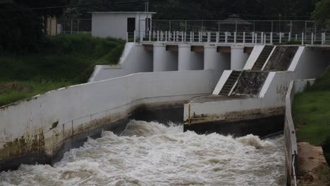 4K-of-Raging-Rainwater-Rushing-Out-from-an-Overflowing-Dam-in-Thailand