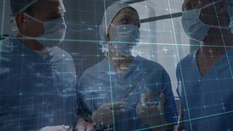 animation of data processing over diverse surgeons in hospital