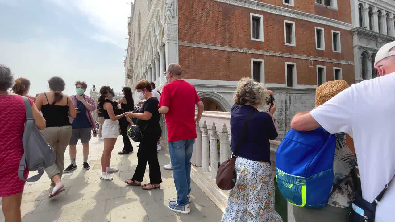 Gondolas under the Bridge of Sighs in Venice, Italy