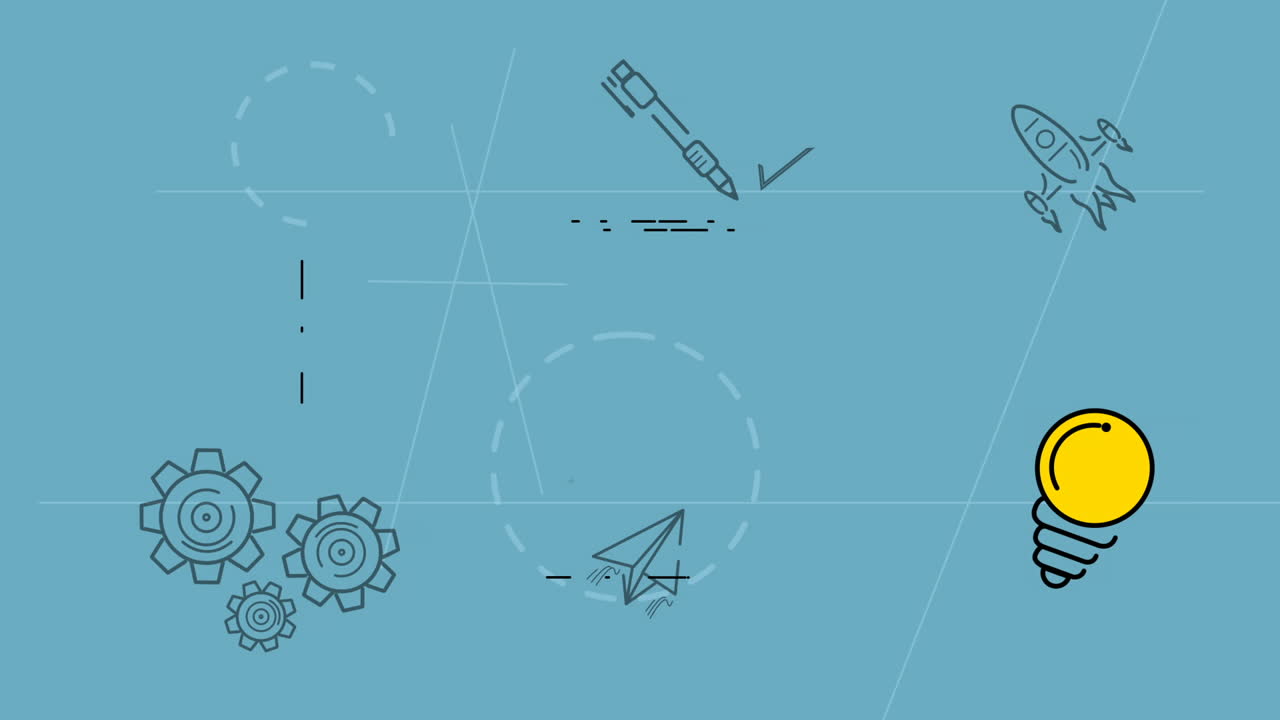 Ícone de plataforma de negócios digitais sobre fundo azul