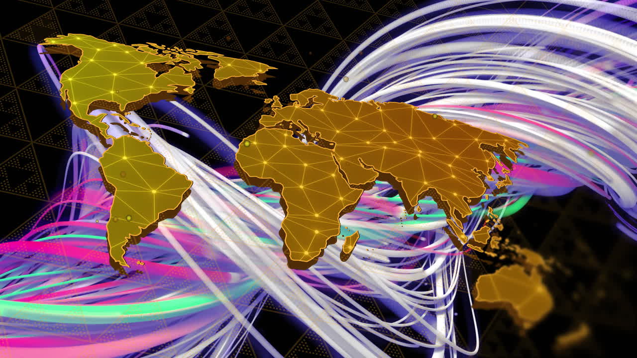 Animation of network of connections over world map