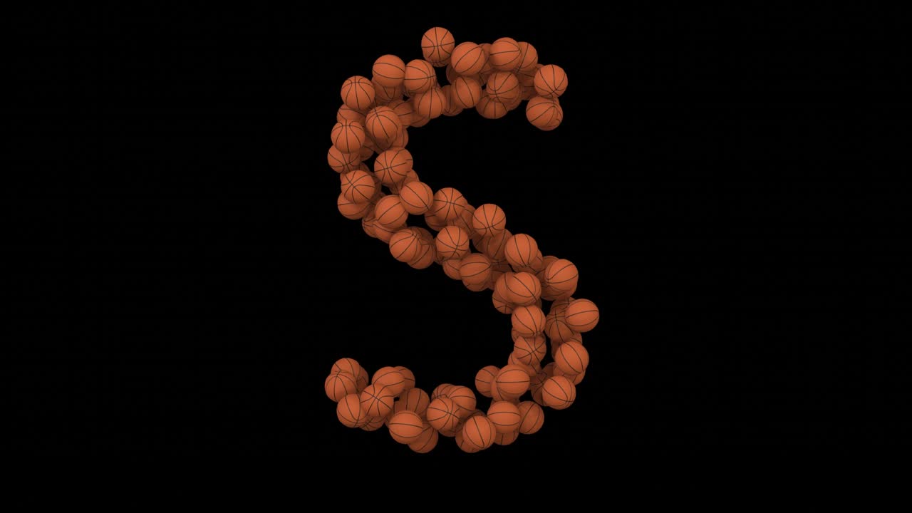 animación de bucle de baloncesto letra s