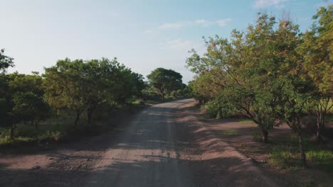 landscape of the farms and road in chemka village