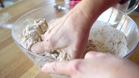 hand mixing scone ingredients - batter in bowl 60fps