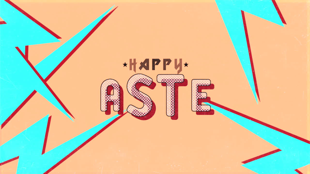 재는 레트로 행복한 부활절 디자인과 번개 볼트