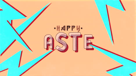 playful retro happy easter design with lightning bolts