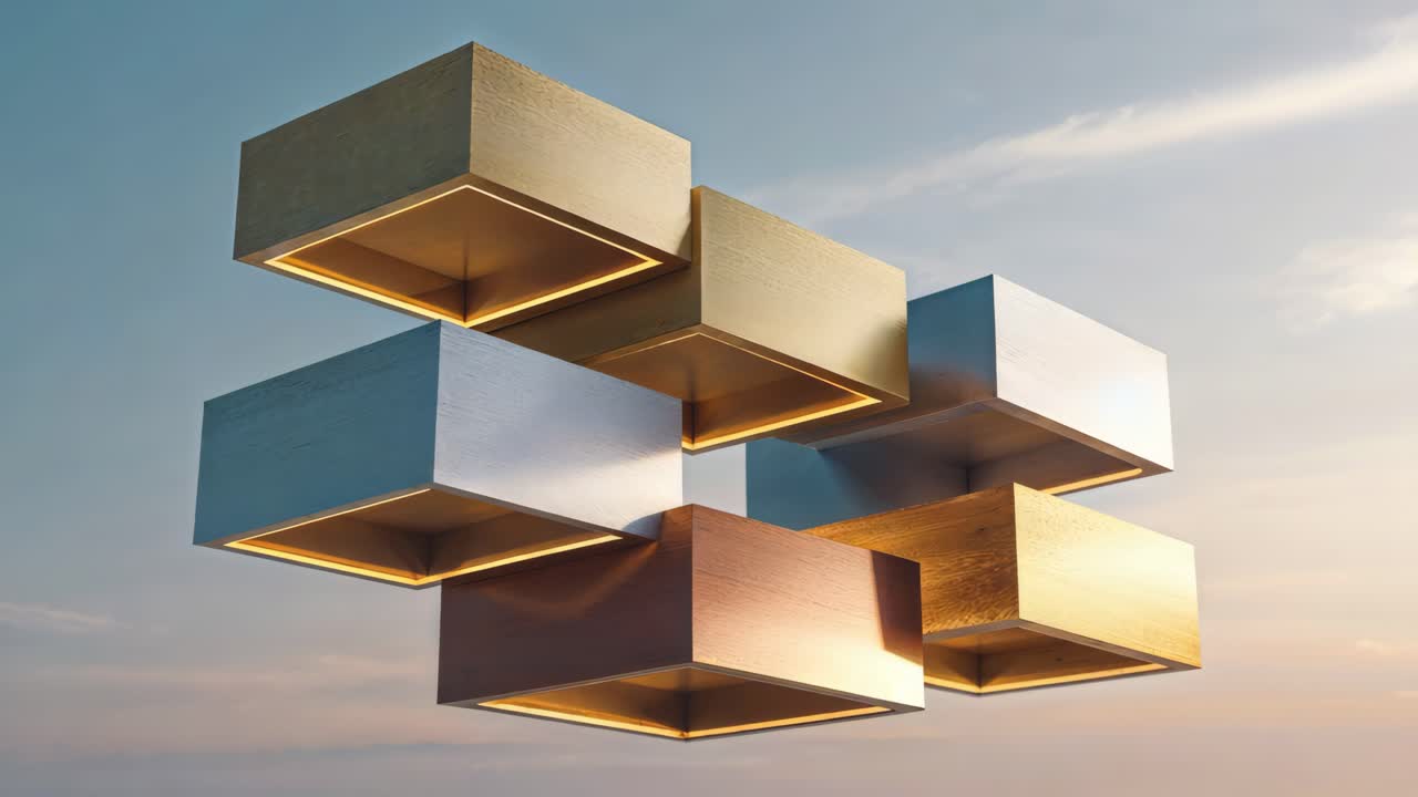 Abstract Geometric Cubes Design