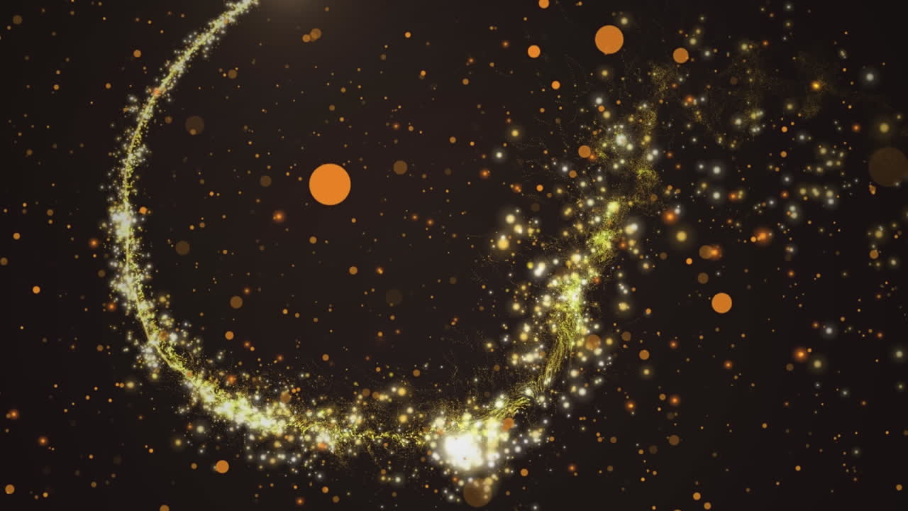 animación de manchas amarillas y estrella fugaz agaist fondo gris con espacio de copia