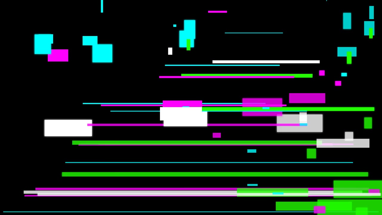 Digitaler Glitch-Effekt mit bunten geometrischen Formen